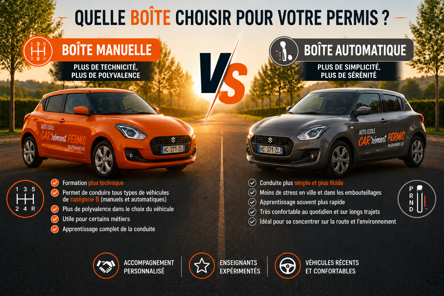 Boîte auto VS Boîte manuelle