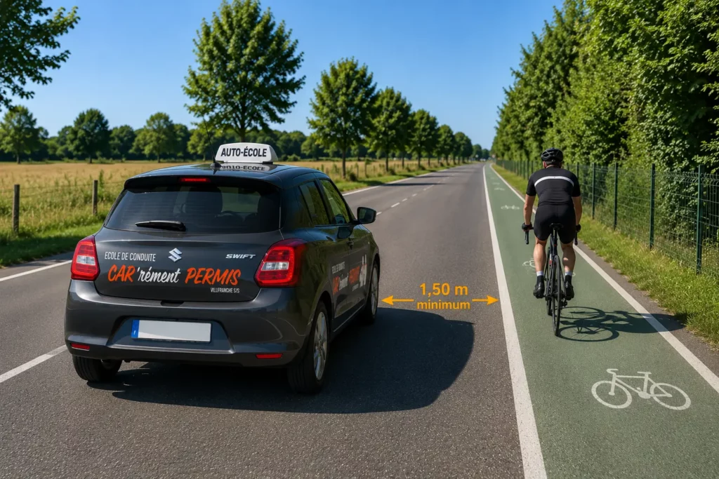 depasser un cycliste en toute securite