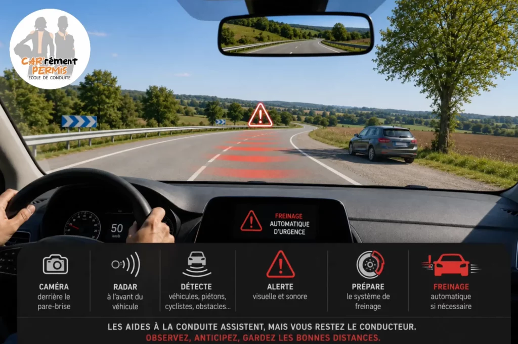 Pourquoi ma voiture freine toute seule : freinage automatique d'urgence (AEB)
